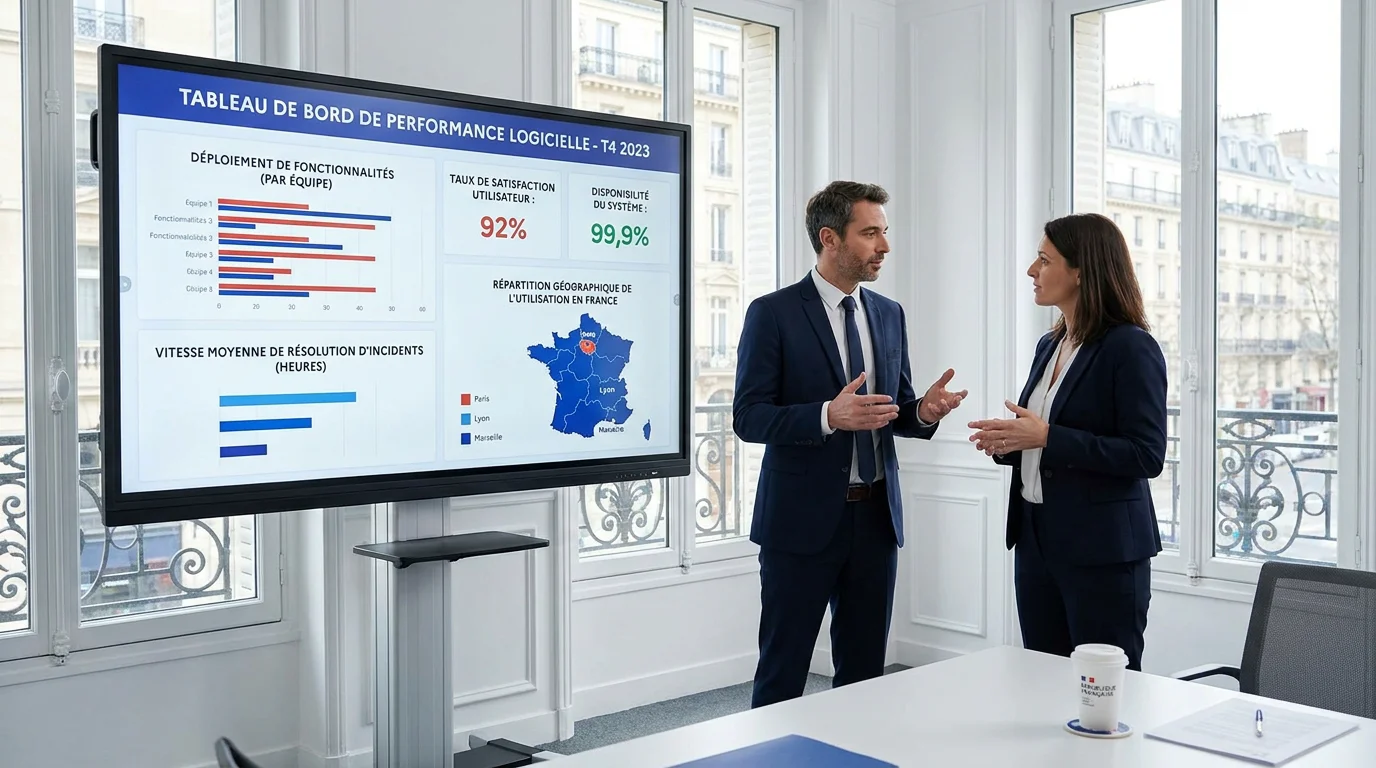 Tableau de bord d'indicateurs de performance logicielle pour piloter la dette technique