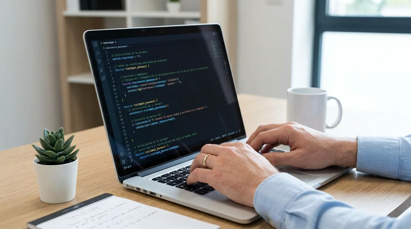 Développeur web optimisant le code pour réduire le temps de chargement