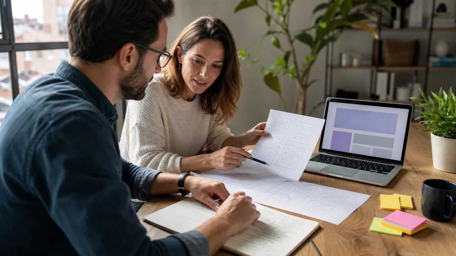 Équipe européenne préparant un projet de site web sur mesure