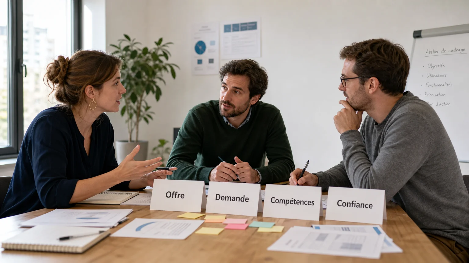 Atelier de cadrage entre professionnels pour concevoir une plateforme B2B fiable