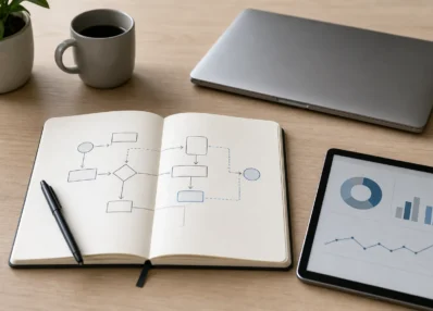 Outils de travail réunis autour d’un processus à digitaliser