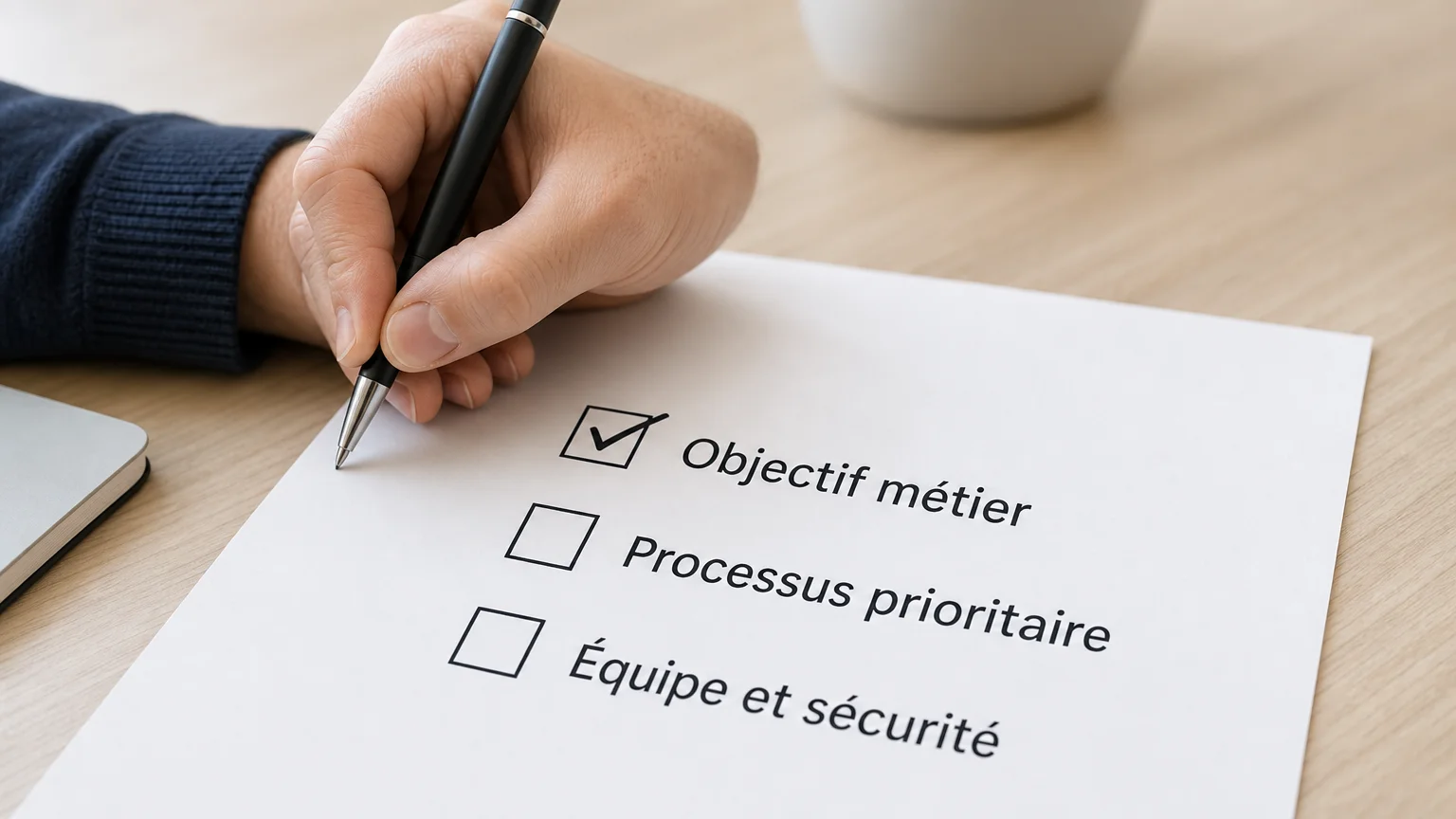 Liste de contrôle en français pour cadrer un projet de digitalisation