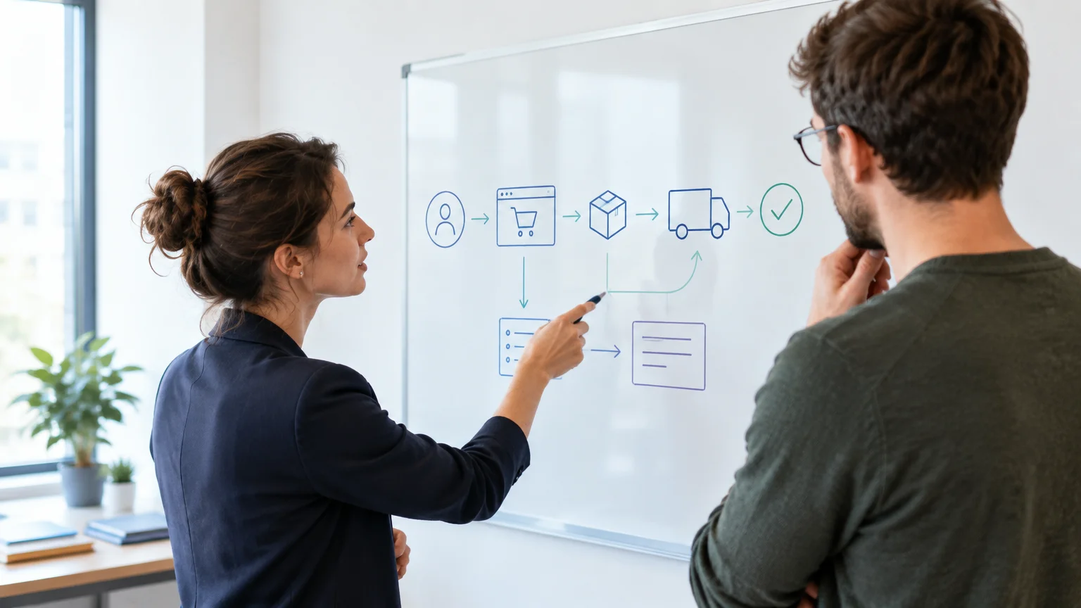 Une équipe étudie un parcours e-commerce adapté à un processus métier spécifique