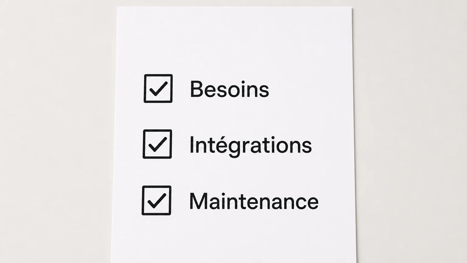 Liste de vérification des besoins, intégrations et maintenance d’un projet web